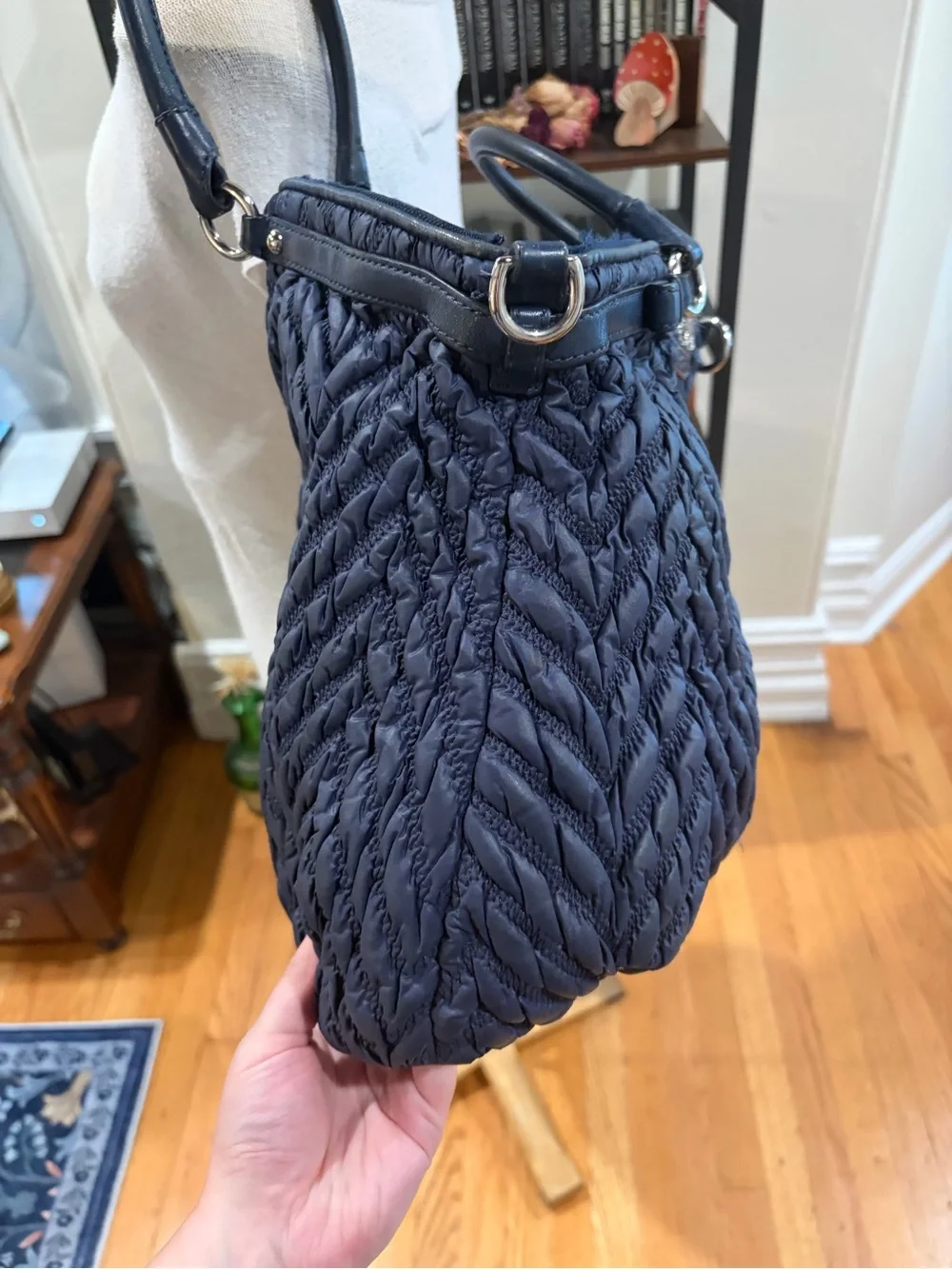 Navy Blue Coach Quilted Madison 70th Anniversary Bag - 18634